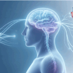 Graphic of human head showing a brain and connection to organs