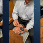 Dr Olsen performing cranial facial release on a female patient at OC Integrative Health in Lake Forest, CA.